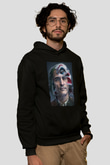 Unisex Joker Siyah Kapüşonlu Sweatshirt