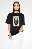 Unisex Joker Unisex Baskılı Siyah Oversize Tshirt