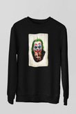 Unisex Joker Unisex Baskılı Siyah Sweatshirt