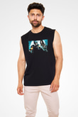 Unisex Jonah Hex Baskılı Siyah Kolsuz Tişört