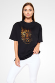 Unisex Jumanji Vahşi Orman (Jumanji Welcome to the Jungl‪e‬) Baskılı Siyah Oversize Tişört