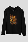 Unisex Jumanji Vahşi Orman (Jumanji Welcome to the Jungl‪e‬) Baskılı Siyah Kapüşonlu Sweatshirt