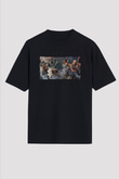 Unisex Jumanji Yeni Seviye (Jumanji The Next Level) Baskılı Siyah Oversize Tshirt