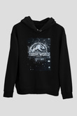 Unisex Jurassic World Hâkimiyet (Jurassic World Dominion) Baskılı Siyah Kapüşonlu Sweatshirt