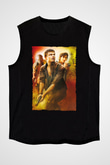 Unisex Kanlı Elmas (Blood Diamond) Baskılı Siyah Kolsuz Tişört