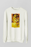 Unisex Kaplan ve Ejderha - Crouching Tiger, Hidden Dragon Baskılı Beyaz Sweatshirt