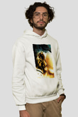 Unisex Kara Şahin Düştü - Black Hawk Down Baskılı Beyaz Kapüşonlu Sweatshirt