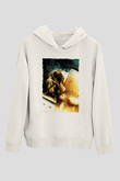 Unisex Kara Şahin Düştü - Black Hawk Down Baskılı Beyaz Kapüşonlu Sweatshirt