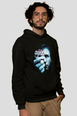 Unisex Kara Şövalye (The Dark Knight) Baskılı Siyah Kapüşonlu Sweatshirt
