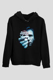 Unisex Kara Şövalye (The Dark Knight) Baskılı Siyah Kapüşonlu Sweatshirt