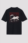 Unisex Kara Şövalye (The Dark Knight) Baskılı Siyah Oversize Tshirt