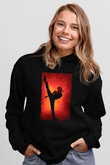 Unisex Karateci Çocuk (The Karate Kid) Baskılı Siyah Kapüşonlu Sweatshirt