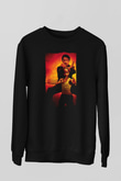 Unisex Karateci Çocuk (The Karate Kid) Baskılı Siyah Sweatshirt