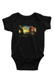 Unisex Karayip Korsanları Gizemli Denizlerde (Pirates of the Caribbean On Stranger Tides) Baskılı Siyah Bebek Body - Zıbın