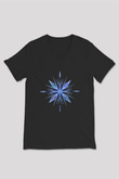 Unisex Karlar Ülkesi 2 (Frozen 2) Baskılı Siyah V Yaka Tshirt