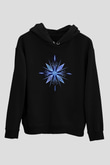Unisex Karlar Ülkesi 2 (Frozen 2) Baskılı Siyah Kapüşonlu Sweatshirt