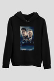 Unisex Katil Avcısı (Hunter Killer) Baskılı Siyah Kapüşonlu Sweatshirt