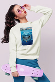 Unisex Kayıp Balık Nemo (Finding Nemo) Baskılı Beyaz Sweatshirt