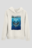Unisex Kayıp Balık Nemo (Finding Nemo) Baskılı Beyaz Kapüşonlu Sweatshirt