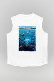 Unisex Kayıp Balık Nemo (Finding Nemo) Baskılı Beyaz Kolsuz Tshirt