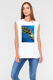 Unisex Kayıp Balık Nemo (Finding Nemo) Baskılı Beyaz Kolsuz Tişört