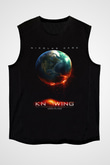 Unisex Kehanet (Knowing) Baskılı Siyah Kolsuz T-shirt