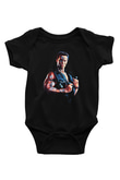 Unisex Komando (Commando) Baskılı Siyah Bebek Body - Zıbın
