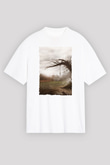 Unisex Korku Seansı (The Conjuring) Baskılı Beyaz Oversize Oversize T-shirt