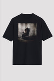 Unisex Korku Seansı (The Conjuring) Baskılı Siyah Oversize Tişört