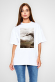 Unisex Korku Seansı (The Conjuring) Baskılı Beyaz Oversize Oversize T-shirt