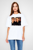 Unisex Köstebek (Donnie Brasco) Baskılı Beyaz Oversize Tişört