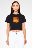 Unisex Logan Baskılı Siyah Crop Top Tshirt
