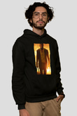 Unisex Logan Baskılı Siyah Kapüşonlu Sweatshirt