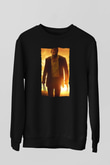 Unisex Logan Baskılı Siyah Sweatshirt
