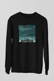 Unisex Lost Baskılı Siyah Sweatshirt