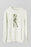 Unisex M-A-S-H Baskılı Beyaz Sweatshirt