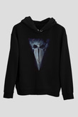 Unisex Major Grom Plague Doctor Baskılı Siyah Kapüşonlu Sweatshirt