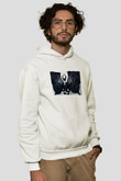Unisex Malefiz (Maleficent) Baskılı Beyaz Kapüşonlu Sweatshirt
