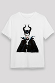Unisex Malefiz (Maleficent) Baskılı Beyaz Tshirt