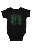 Unisex Matrix Baskılı Siyah Bebek Body - Zıbın