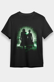 Unisex Matrix Baskılı Siyah Tshirt