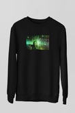 Unisex Matrix Resurrections (The Matrix Resurrections) Baskılı Siyah Sweatshirt