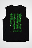 Unisex Matrix (The Matrix) Baskılı Siyah Unisex Kolsuz Tshirt