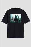Unisex Matrix (The Matrix) Baskılı Siyah Oversize Tshirt
