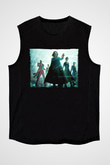 Unisex Matrix (The Matrix) Baskılı Siyah Kolsuz Tshirt