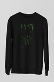 Unisex Matrix (The Matrix) Baskılı Siyah Sweatshirt