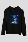 Unisex Merdiven Altındakiler (The People Under the Stairs) Baskılı Siyah Kapüşonlu Sweatshirt