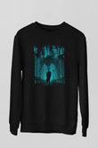 Unisex Motherless Brooklyn Baskılı Siyah Sweatshirt