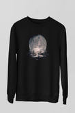 Unisex O (IT) Baskılı Siyah Sweatshirt