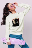 Unisex Ocean's Eleven Baskılı Beyaz Sweatshirt